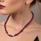 Lovely Natural Mountain Jade(D), Siam Bicones, and Gold Hematite, One-of-a-Kind, Burgundy Beaded Necklace-crafted by Artistry Jewelry