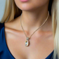 A  Beautiful Teardrop Crystal and Stainless Steel Chain Necklace, One-of-a-Kind-handcrafted by Artistry Jewelry
