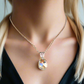 A  Beautiful Teardrop Crystal and Stainless Steel Chain Necklace, One-of-a-Kind-handcrafted by Artistry Jewelry