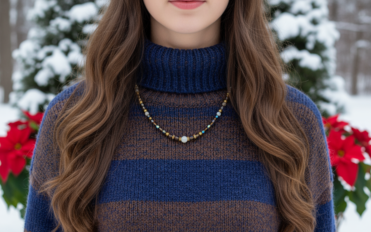 Beautiful Natural Italian Onyx, Quartz, and Crystals, One-of-a-Kind, Semi-precious Necklace-B-handcrafted by Artistry Jewelry