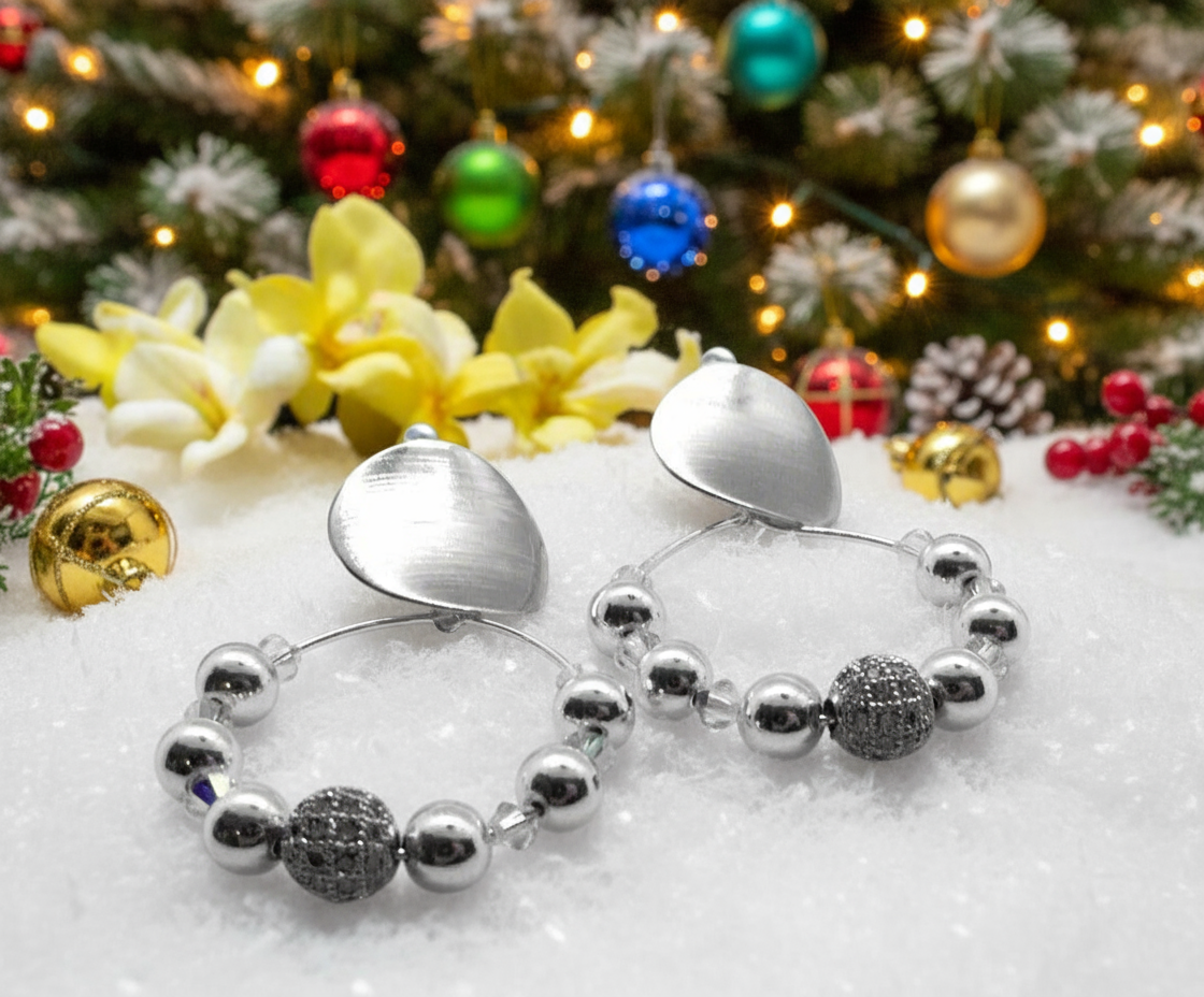 Dazzling Silver and Crystal Earrings