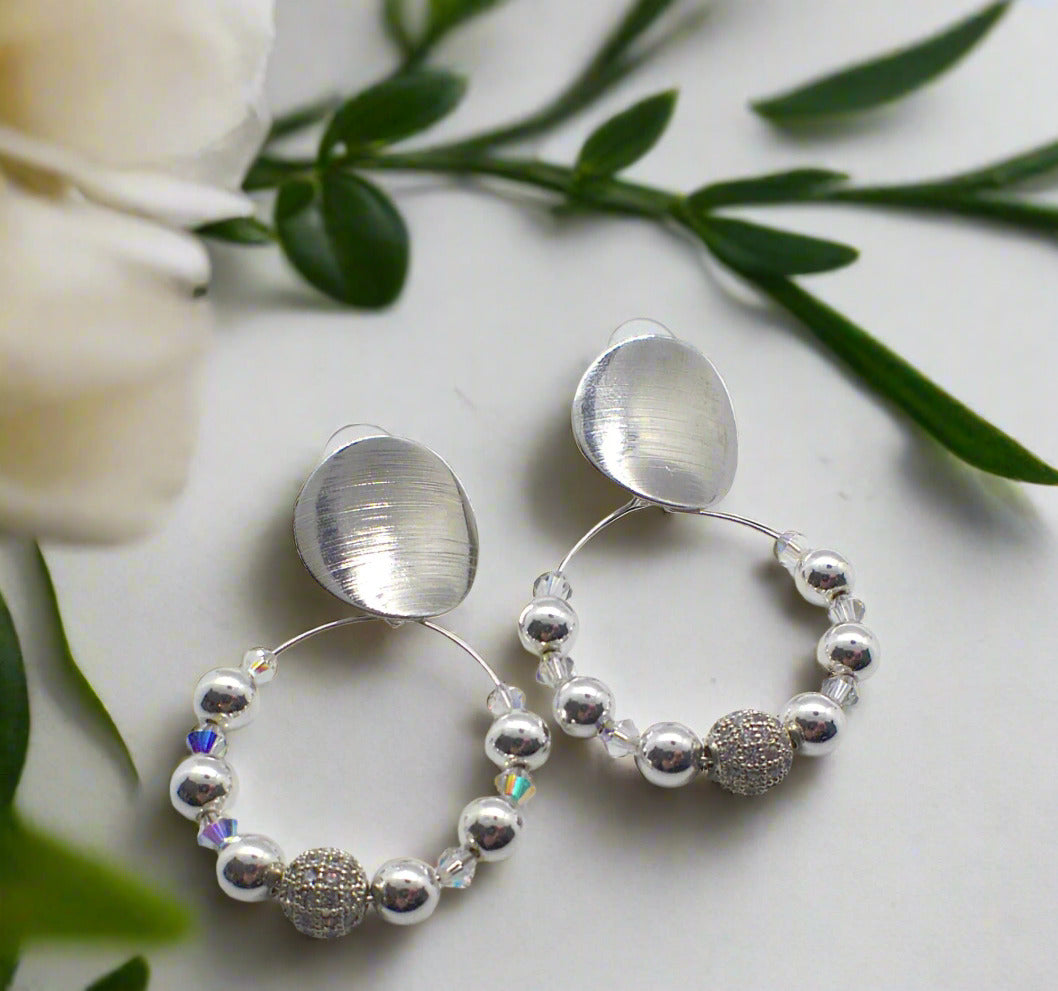 Dazzling Silver and Crystal Earrings