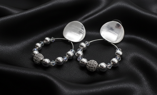 Dazzling Silver and Crystal Earrings