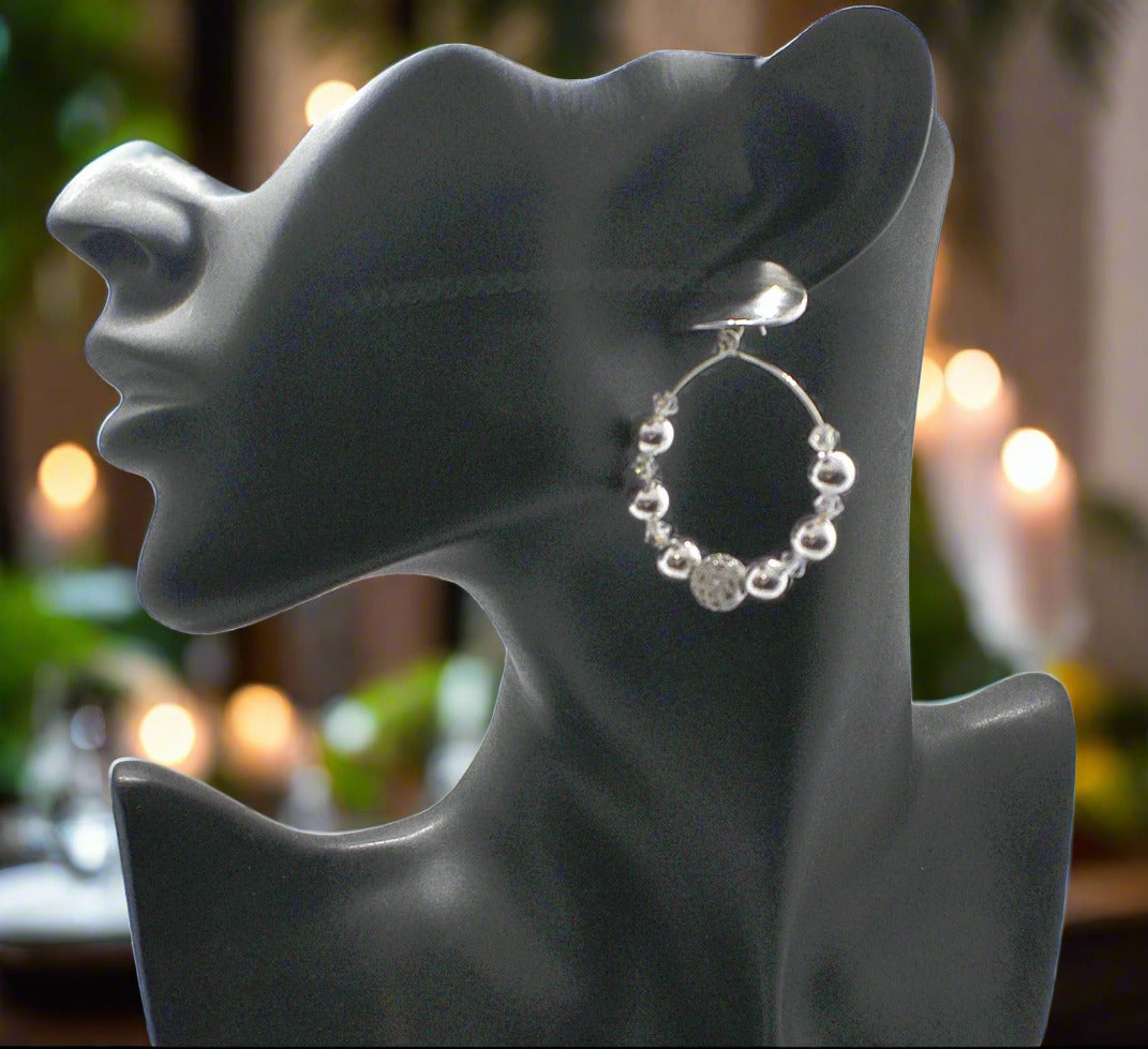 Dazzling Silver and Crystal Earrings