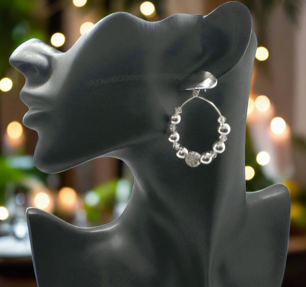Dazzling Silver and Crystal Earrings