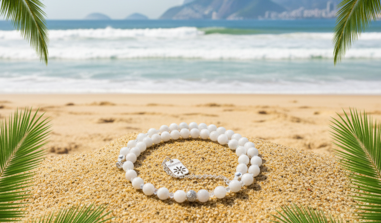 Dazzling White Moonstone and Crystal Necklace-174A