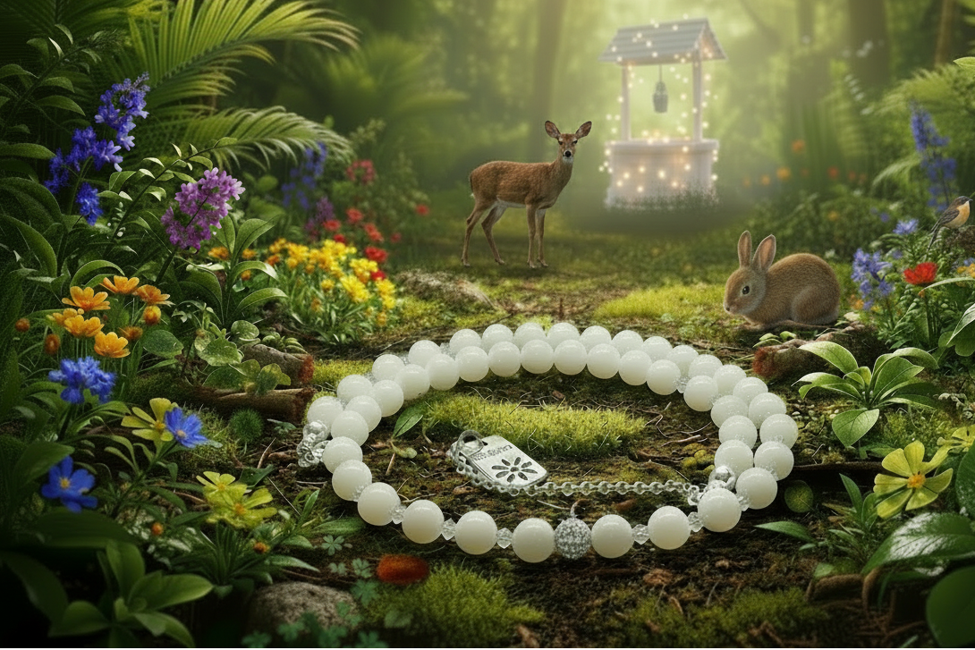 Dazzling White Moonstone and Crystal Necklace-174A