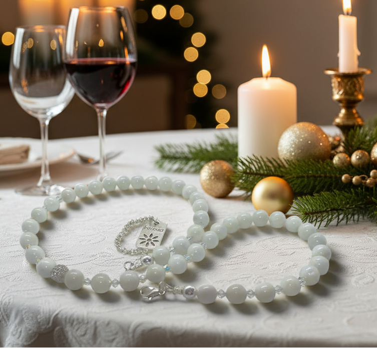 Dazzling White Moonstone and Crystal Necklace