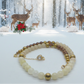 Elegant Ivory and Brown, Czech Crystal, and Gold Hematite Beaded Necklace Set, One-of-a-Kind, handcrafted by Artistry Jewelry