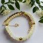 Elegant Ivory and Brown, Czech Crystal, and Gold Hematite Beaded Necklace Set, One-of-a-Kind, handcrafted by Artistry Jewelry