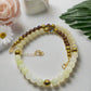 Elegant Ivory and Brown, Czech Crystal, and Gold Hematite Beaded Necklace Set, One-of-a-Kind, handcrafted by Artistry Jewelry