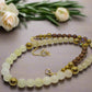 Elegant Ivory and Brown, Czech Crystal, and Gold Hematite Beaded Necklace Set, One-of-a-Kind, handcrafted by Artistry Jewelry