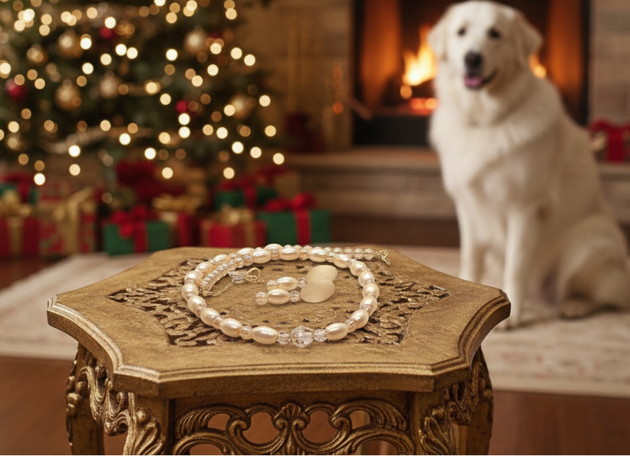 Sweet Golden Shadow Crystals, Light Peach/Champagne Beaded Necklace Set-crafted by Artistry Jewelry