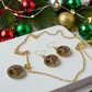 Attractive Smokey Brown and Gold Chain Necklace Set
