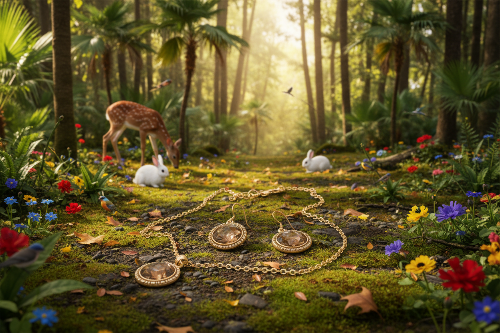 Attractive Smokey Brown and Gold Chain Necklace Set