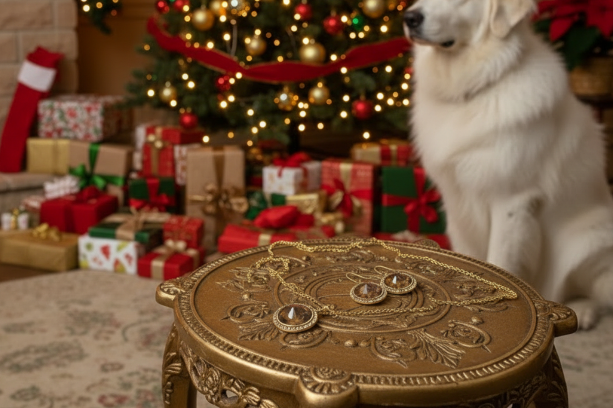 Attractive Smokey Brown and Gold Chain Necklace Set