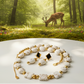 Enticing White Magnesite and Gold Beaded Necklace Set