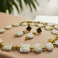Enticing White Magnesite and Gold Beaded Necklace Set
