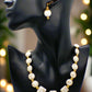 Enticing White Magnesite and Gold Beaded Necklace Set