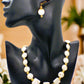Enticing White Magnesite and Gold Beaded Necklace Set