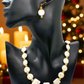 Enticing White Magnesite and Gold Beaded Necklace Set