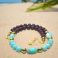 Gorgeous Pearl Maroon beads, Natural Matte Turquoise, Crystal, and Hematite, Beaded  Necklace-crafted by Artistry Jewelry