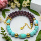Gorgeous Pearl Maroon beads, Natural Matte Turquoise, Crystal, and Hematite, Beaded  Necklace-crafted by Artistry Jewelry