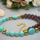 Gorgeous Pearl Maroon beads, Natural Matte Turquoise, Crystal, and Hematite, Beaded  Necklace-crafted by Artistry Jewelry