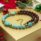 Gorgeous Pearl Maroon beads, Natural Matte Turquoise, Crystal, and Hematite, Beaded  Necklace-crafted by Artistry Jewelry