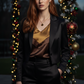 Attractive Smokey Brown and Gold Chain Necklace Set