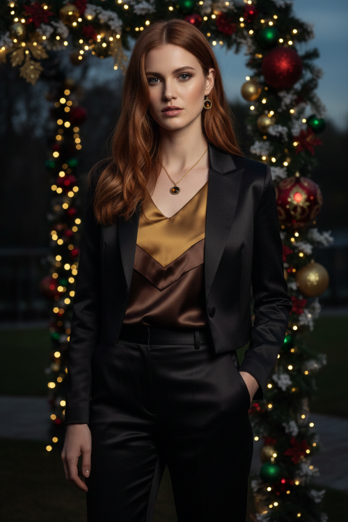 Attractive Smokey Brown and Gold Chain Necklace Set