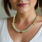 Elegant Ivory and Brown, Czech Crystal, and Gold Hematite Beaded Necklace Set, One-of-a-Kind, handcrafted by Artistry Jewelry