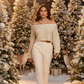 Enticing White Magnesite and Gold Beaded Necklace Set