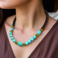 Gorgeous Pearl Maroon beads, Natural Matte Turquoise, Crystal, and Hematite, Beaded  Necklace-crafted by Artistry Jewelry