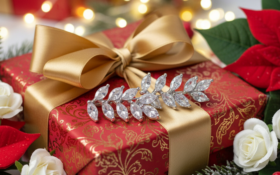 Exquisite Silver Cubic Zirconia Leaf Drop Earrings