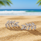 Exquisite Silver Cubic Zirconia Leaf Drop Earrings