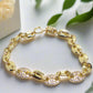 Lovely Golden Micro Pave Cubic Zirconia Link Bracelet