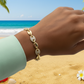 Lovely Golden Micro Pave Cubic Zirconia Link Bracelet