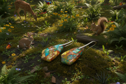 Dazzling Bohemian Imperial Jasper Geometric Drop Earrings