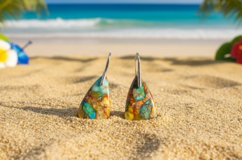 Dazzling Bohemian Imperial Jasper Geometric Drop Earrings