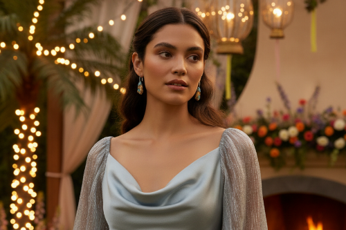 Dazzling Bohemian Imperial Jasper Geometric Drop Earrings