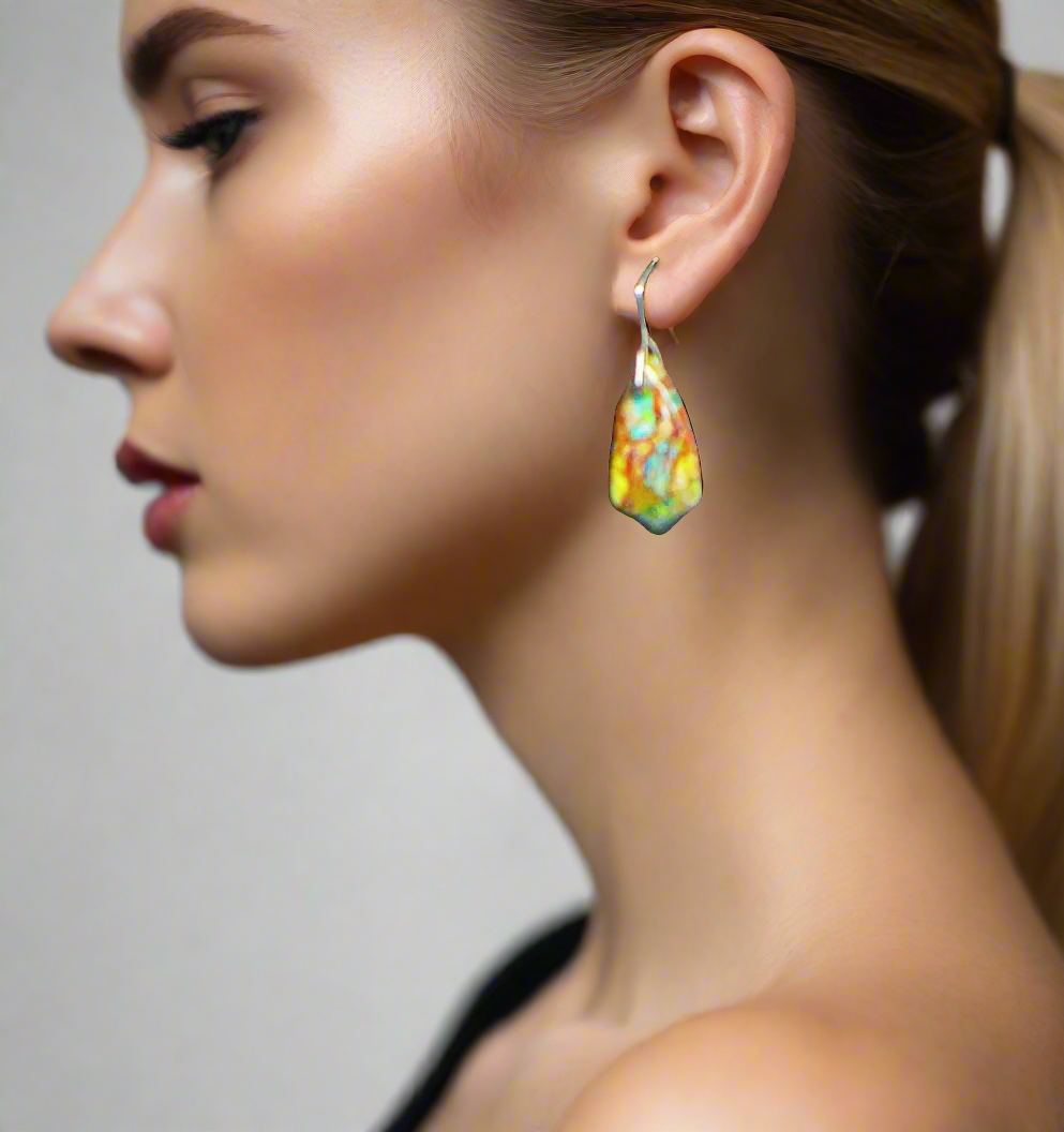 Dazzling Bohemian Imperial Jasper Geometric Drop Earrings