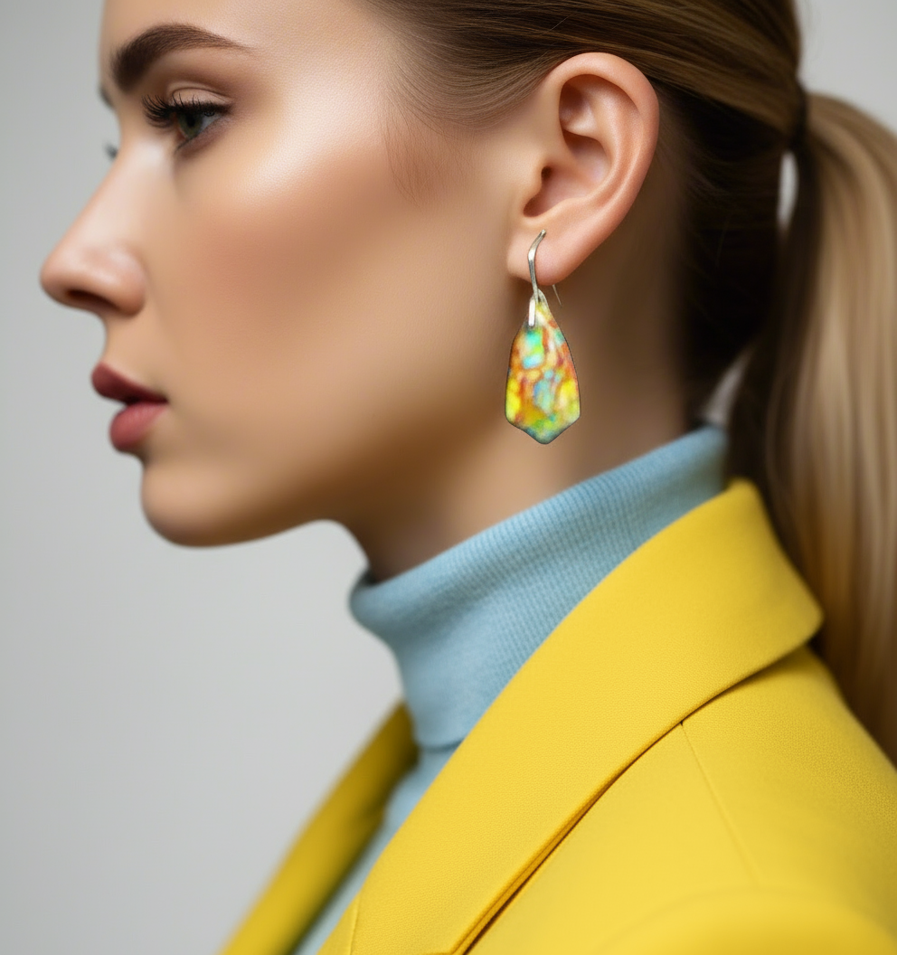 Dazzling Bohemian Imperial Jasper Geometric Drop Earrings