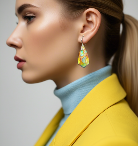 Dazzling Bohemian Imperial Jasper Geometric Drop Earrings