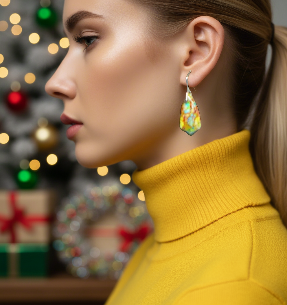 Dazzling Bohemian Imperial Jasper Geometric Drop Earrings