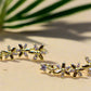 Alluring Cubic Zirconia, Gold Flower Earrings