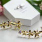 Alluring Cubic Zirconia, Gold Flower Earrings