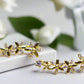 Alluring Cubic Zirconia, Gold Flower Earrings