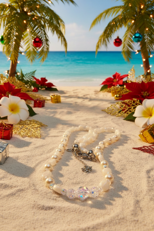 Elegant Mother of Pearl and Crystal Necklace