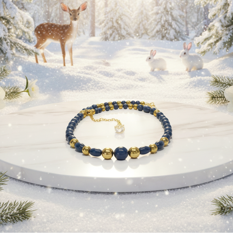 Appealing Black Onyx and Gold Hematite  Necklace - handcrafted by Artistry Jewelry